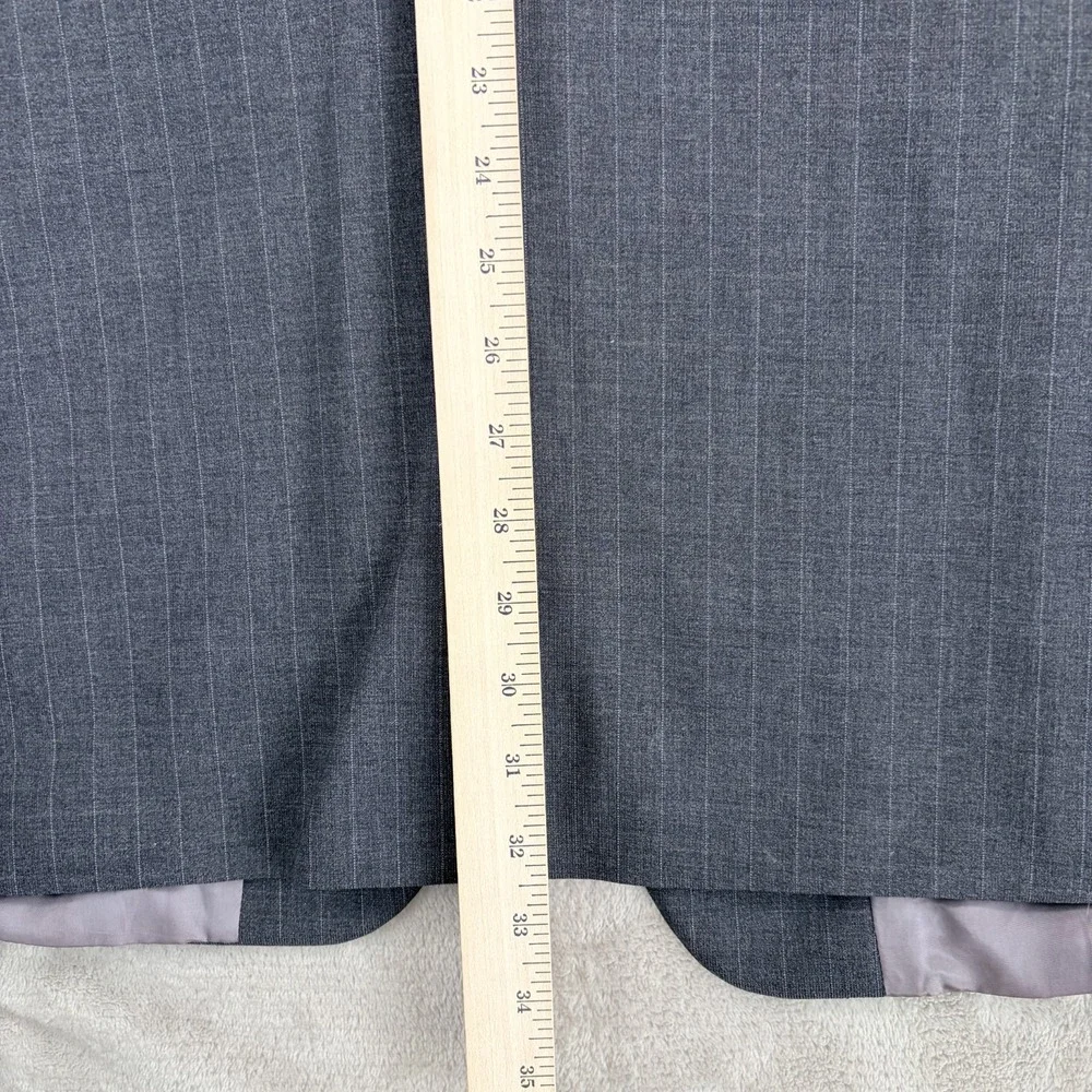 Vintage Hugo Boss Tizian/Lucca 2-Piece Suit Grey Striped Wool Men 48R (Tag 46R)
